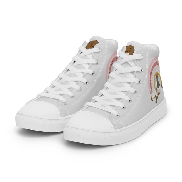 Red Boykin with Heart Women's high top canvas shoes